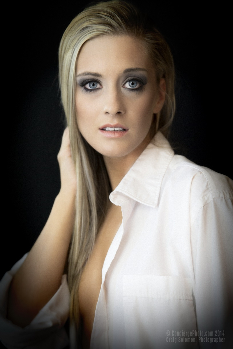 Female model photo shoot of Sarah LD by Craig Solomon, makeup by LightsCameraMakeup