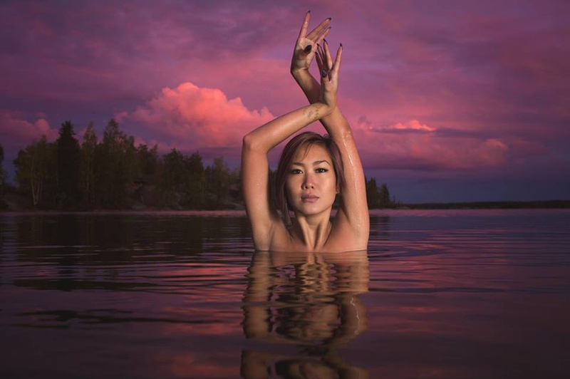 Female model photo shoot of Erykah Tam by Dave Brosha in Long Lake, Yellowknife, NT