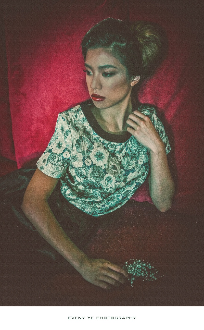 Female model photo shoot of ClarissaStephanie by Eveny Ye, makeup by Amanda Galloway Makeup