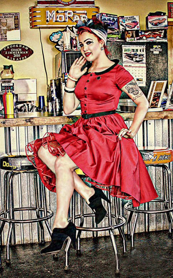 Female model photo shoot of The Retro Studio in Garage Cafe'