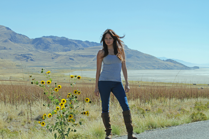 Female model photo shoot of Staraiedes by unboundzero  in Antelope Island, Utah
