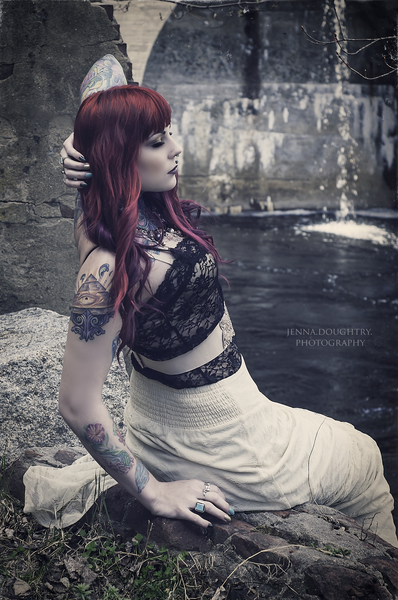 Female model photo shoot of Elizabeth Bruns in salmon falls