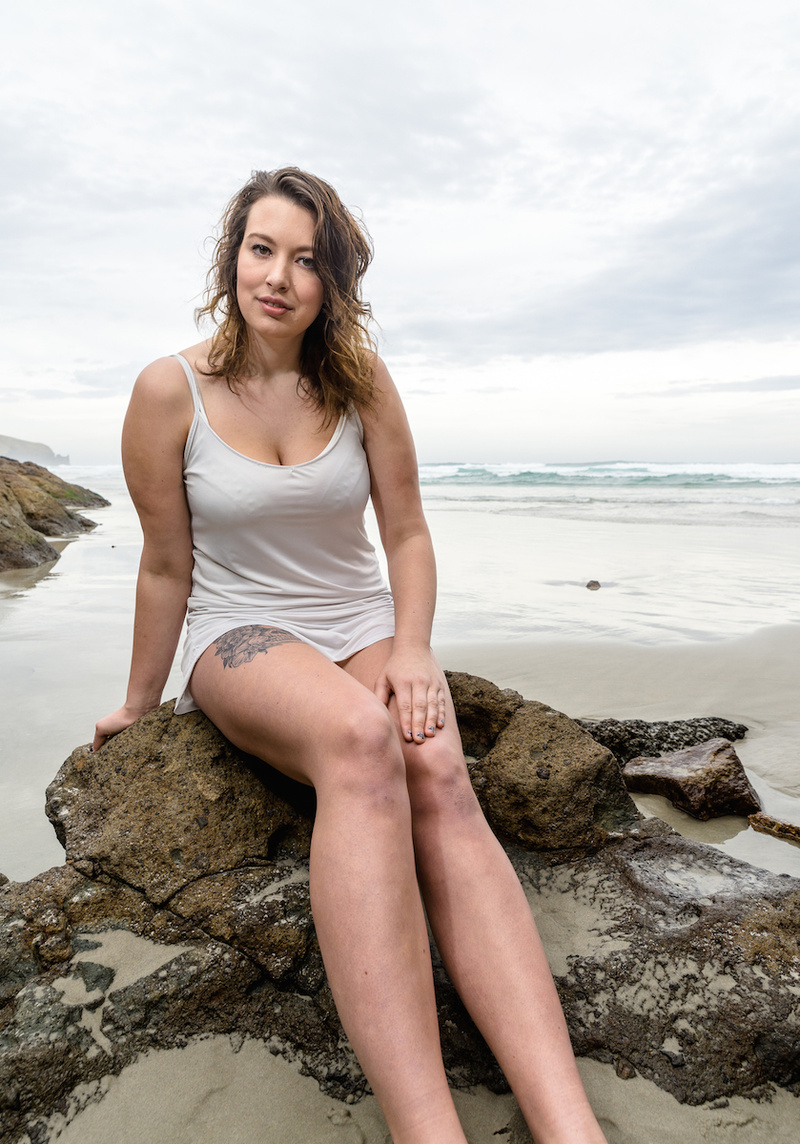 Male and Female model photo shoot of Bobby Chan and Briony in Allans Beach, New Zealand