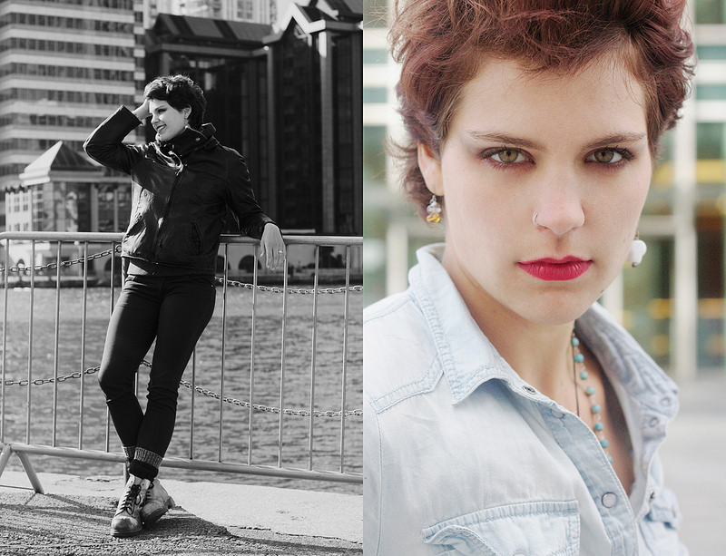 Female model photo shoot of Adamina Carden in Canary Wharf