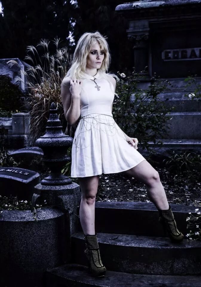 Female model photo shoot of LadyB_Stephanie in Sacramento Cemetery