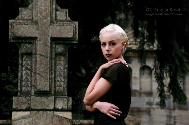 Female model photo shoot of giorgiaturi by ANGELA ROSATI PH in Cimitero Monumentale, Milan