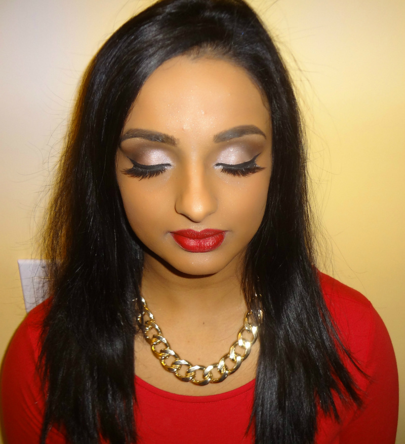 Female model photo shoot of makeupbyindu in Brampton, Ontario