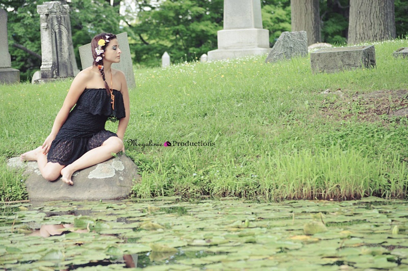 Female model photo shoot of Megalinie Productions in Forrest Hill Cemetery