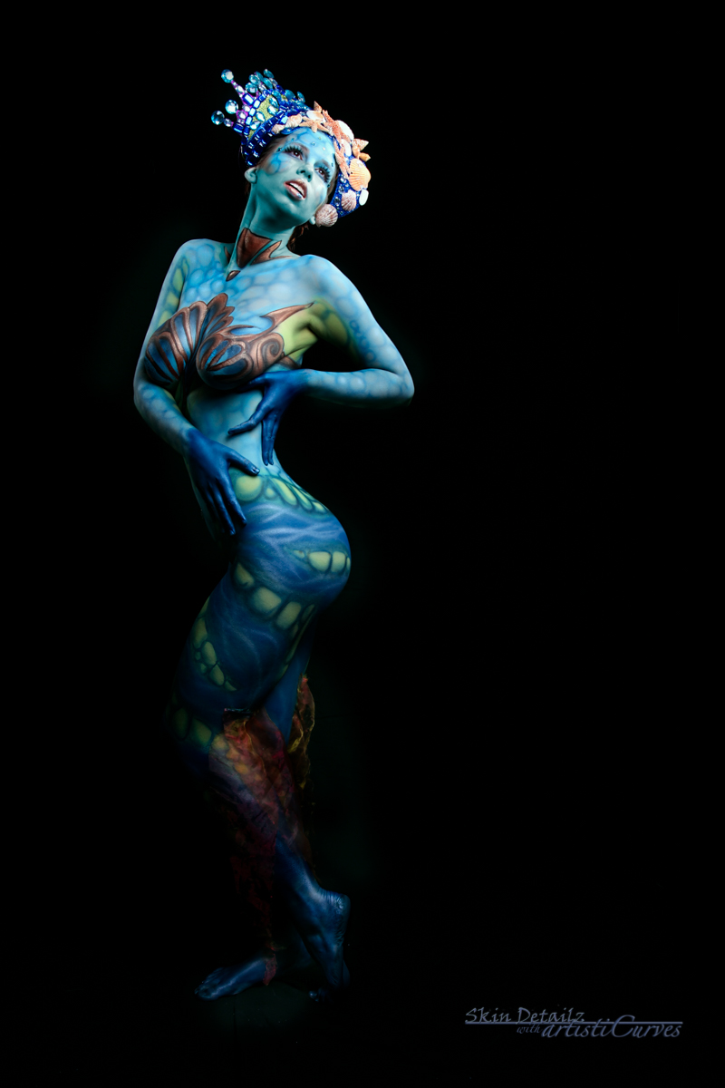 Male and Female model photo shoot of AC Bodypainter and Starla Lost by ArtistiCurves  in Oakville, body painted by Skin Detailz