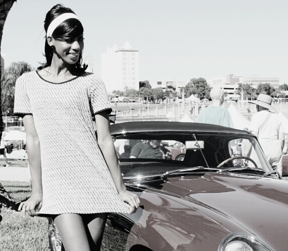 Female model photo shoot of brittany symone in Lake Mirror Classic car show