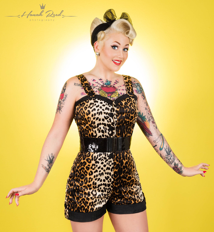 Female model photo shoot of pinupbirdiebelair by hanahlynnreed in The Rockit Roost