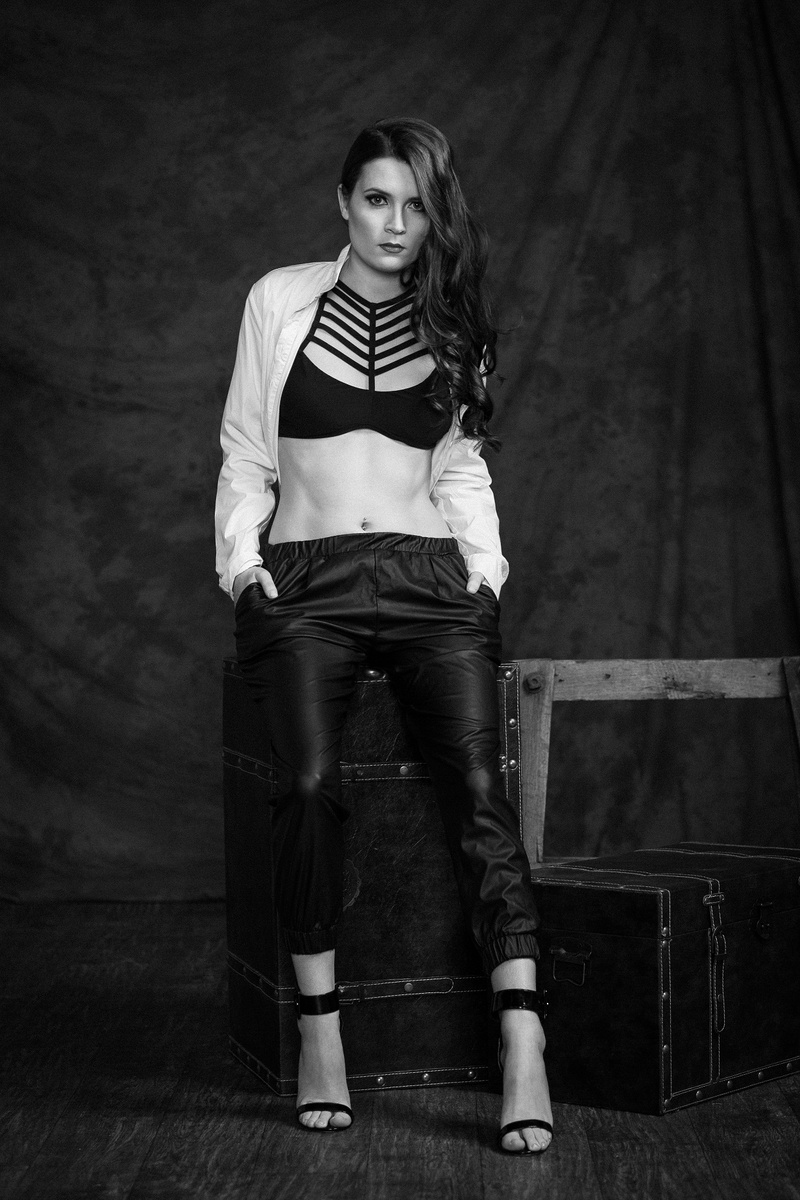 Female model photo shoot of Meagan Wesley in Chris Huzzard Studios