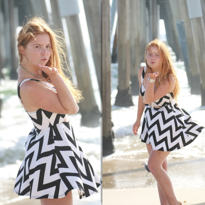 Female model photo shoot of masha1810  in Hermosa Beach Pier