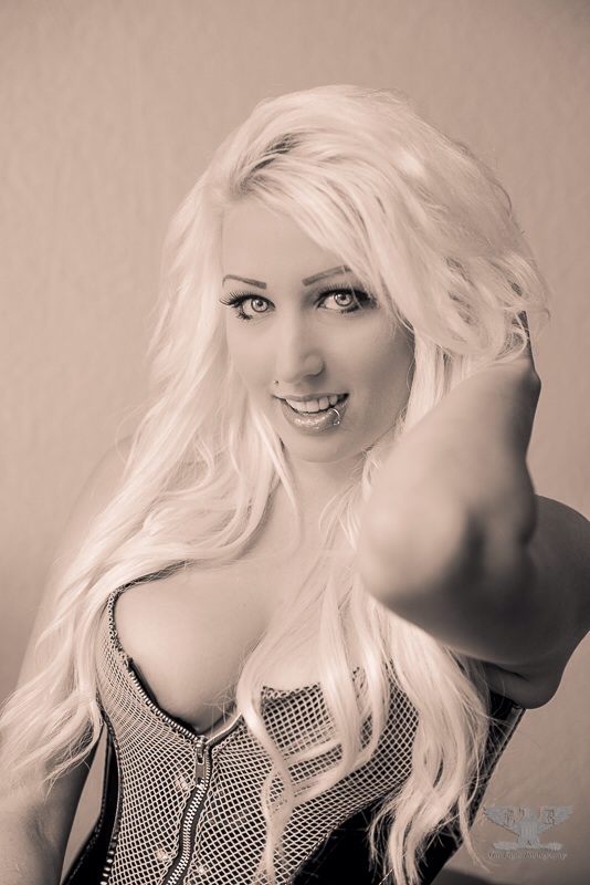 Female model photo shoot of Blondie Nikki by Old Eagle Photo