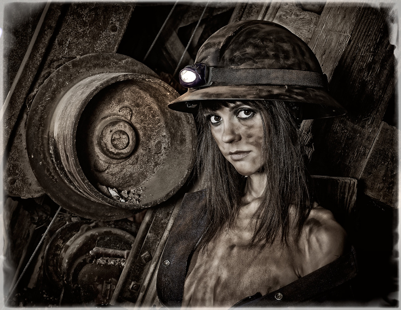 Female model photo shoot of Amanda Van D EverMoore and Nicole Guibord in Tropico Gold Mine, clothing designed by GRMACK