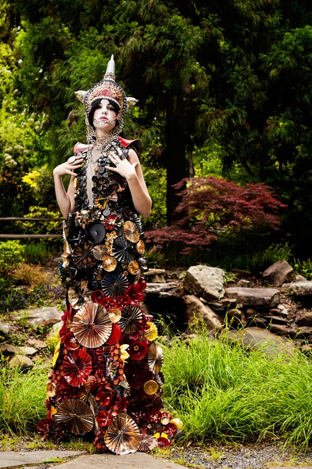 Female model photo shoot of AltaCation in UNC Charlotte Asian Gardens