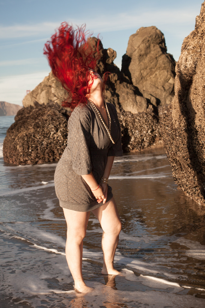 Female model photo shoot of Rachel Radcliffe  and Princess_Ariel in China Beach, San francisco, makeup by Alexis Love