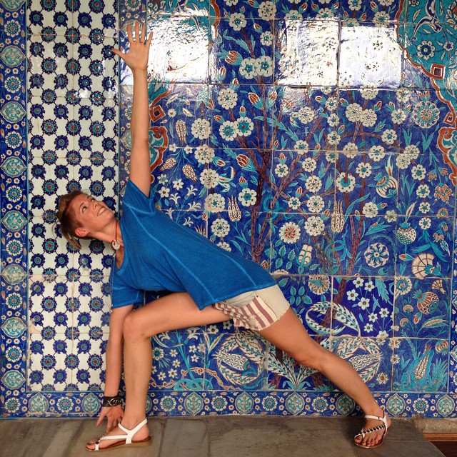 Female model photo shoot of Bio Yoga - Brittany in Rüstem Pasha Mosque, İstanbul Turkey
