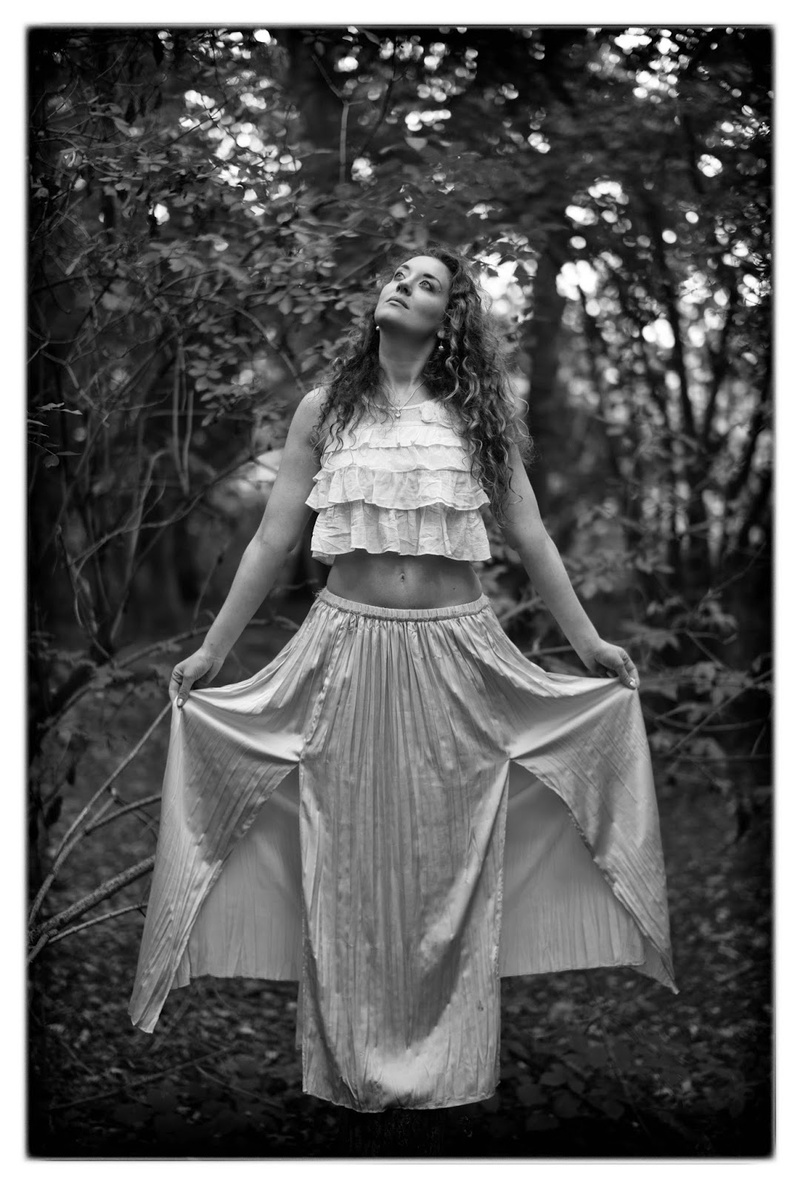 Female model photo shoot of Ella Rose Muse in Ancient woodland in Oxfordshire