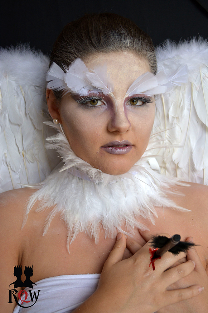 Female model photo shoot of Red Queen White