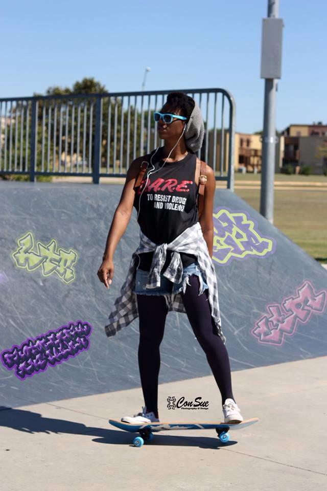 Female model photo shoot of Lakeisha Twayna in Skate Park in Killeen, Texas