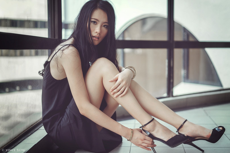 Female model photo shoot of Zhou Mo