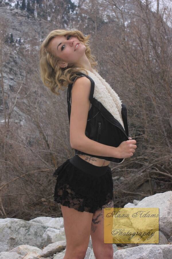 Female model photo shoot of MaryJo  in Lisa falls, little cottonwood