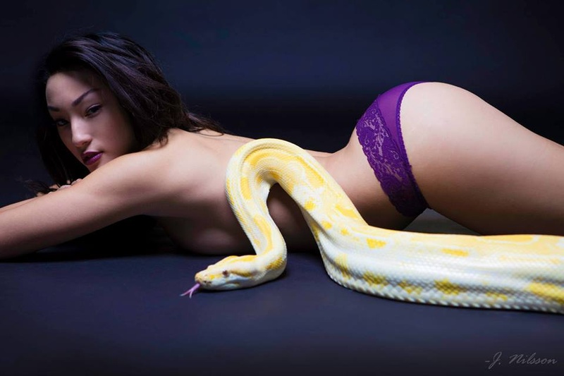 Female model photo shoot of Snake Handler NC