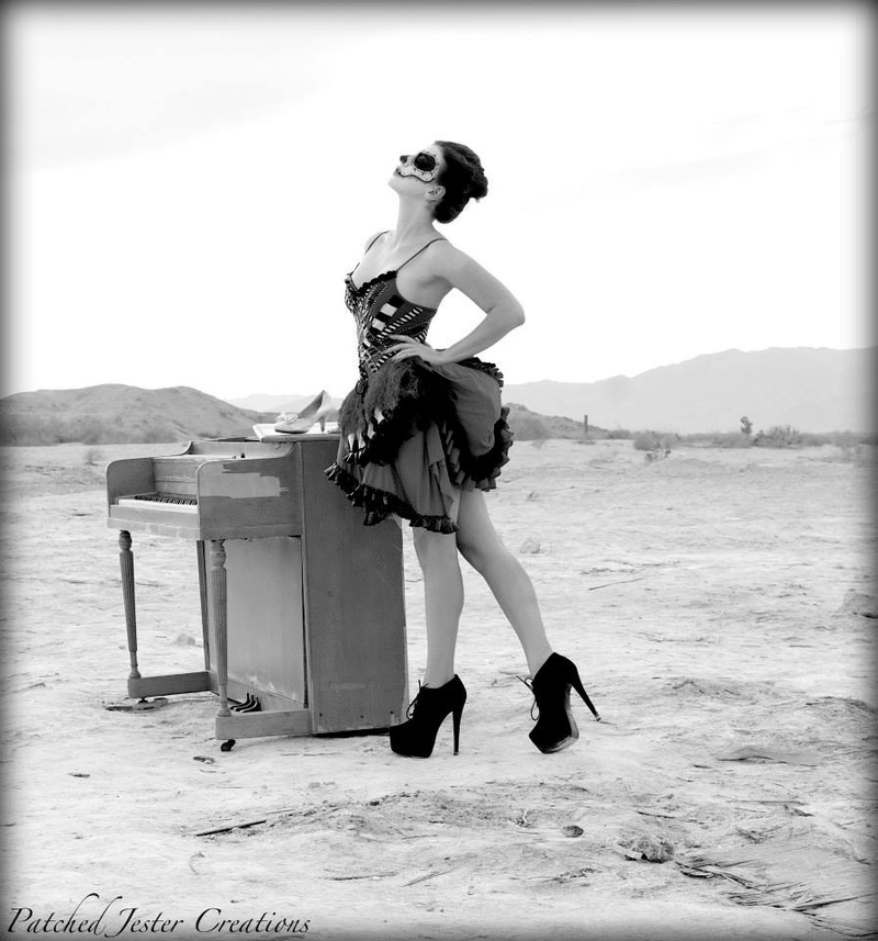 Female model photo shoot of Patched Jester  in Salton Sea, CA