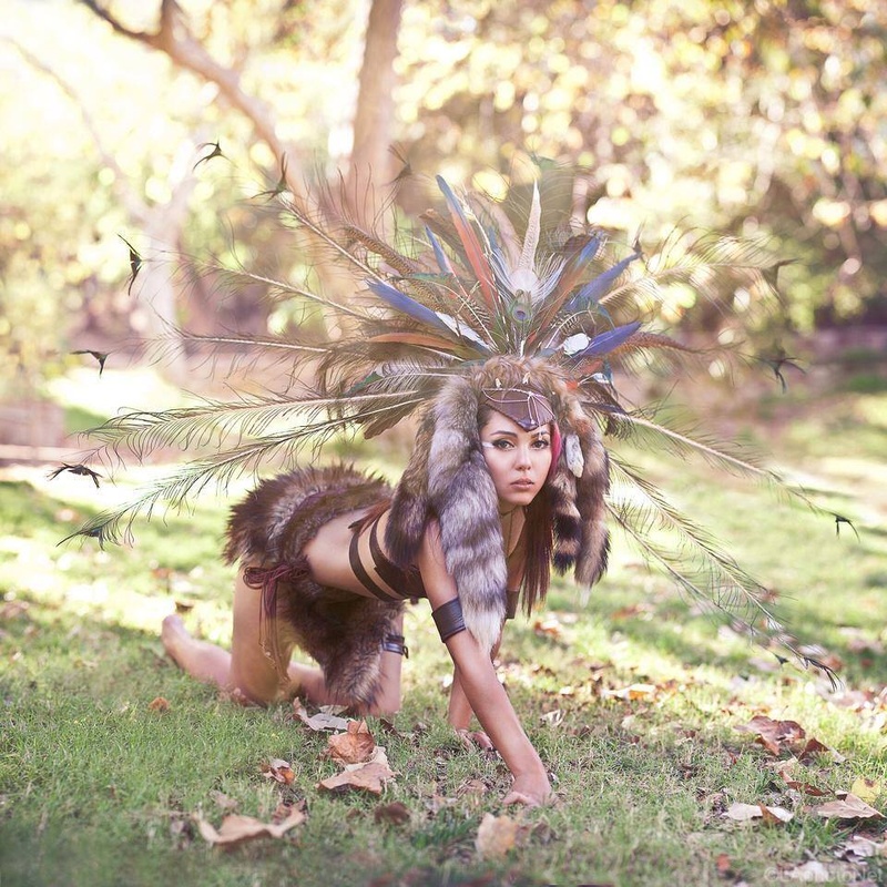 Female model photo shoot of Tati Wok in Griffith park