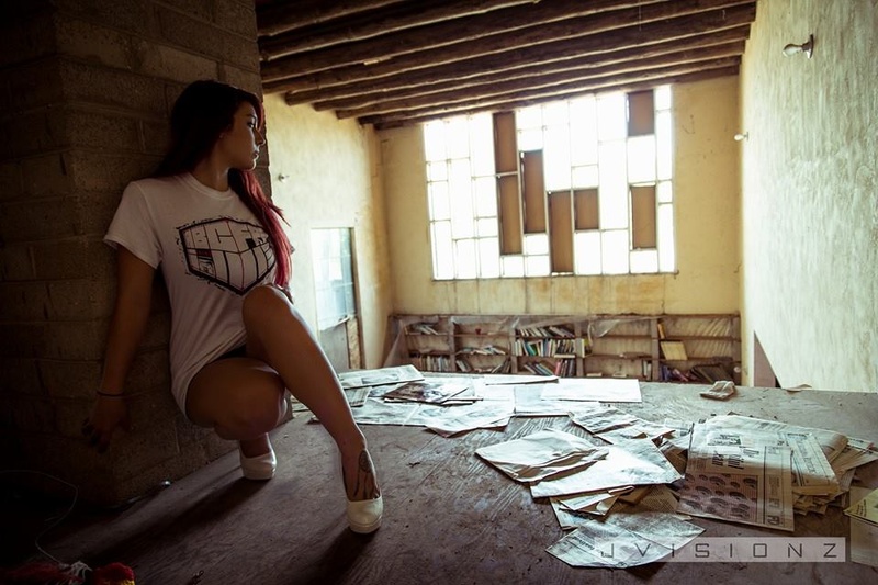 Female model photo shoot of Ashland2778 in Abandon house