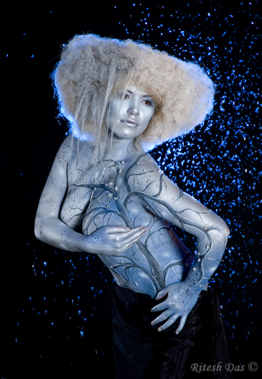 Female model photo shoot of Dorota - Body Painter in Toronto