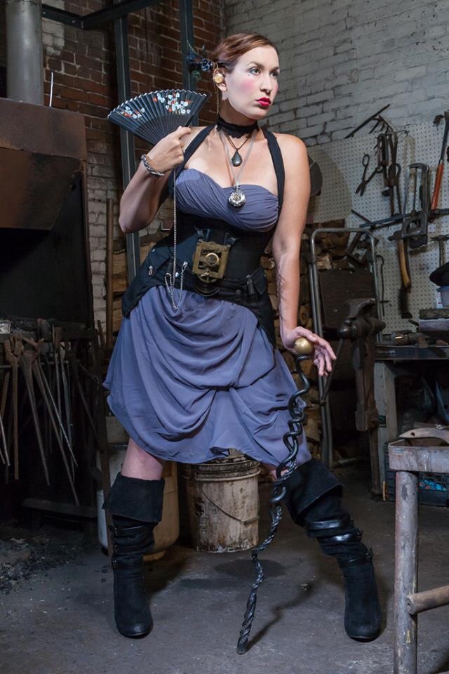 Female model photo shoot of Void SansAnge in Eternity ironworks (www.eternityironworks.com)