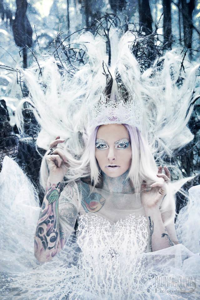 Female model photo shoot of Melina H Photography in Ice Forest