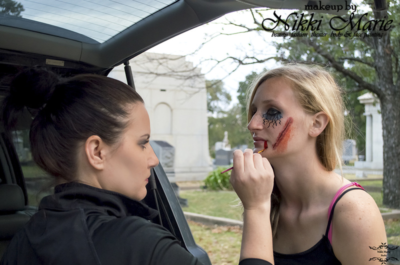 Female model photo shoot of makeup by Nikki Marie and Meagan_Aleece by NikkiMarieStudio in On location, Fort Worth, TX