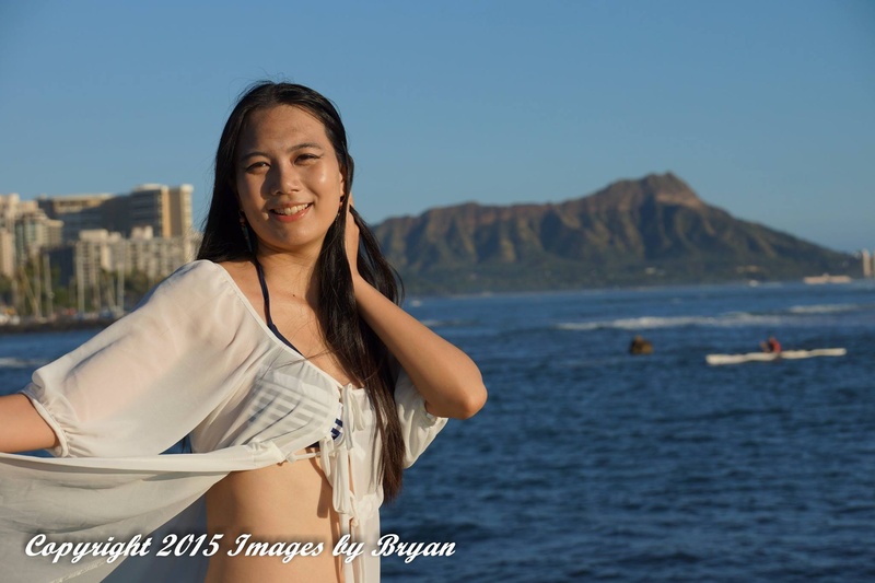 Male and Female model photo shoot of Images by Bryan and Lillian_Zhang in Ala Moana Beach Park