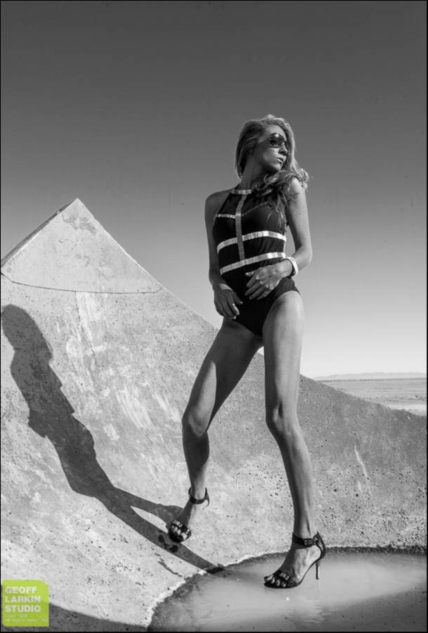Female model photo shoot of Kit Que by Geoff Larkin Studio in Bonneville Salt Flats / Tree of Utah