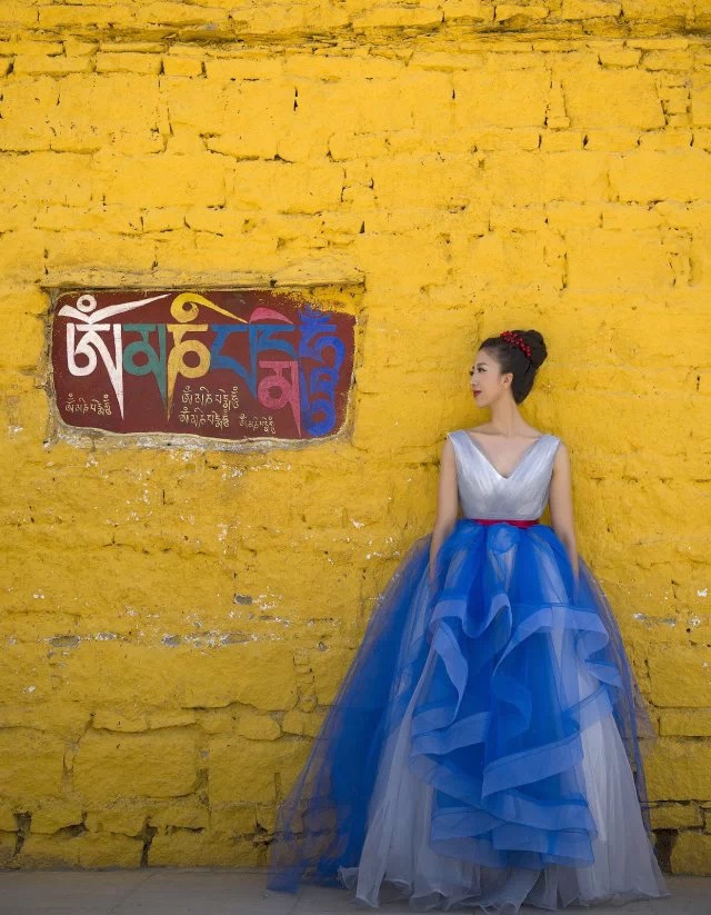 Female model photo shoot of Ivy Rong in Tibet