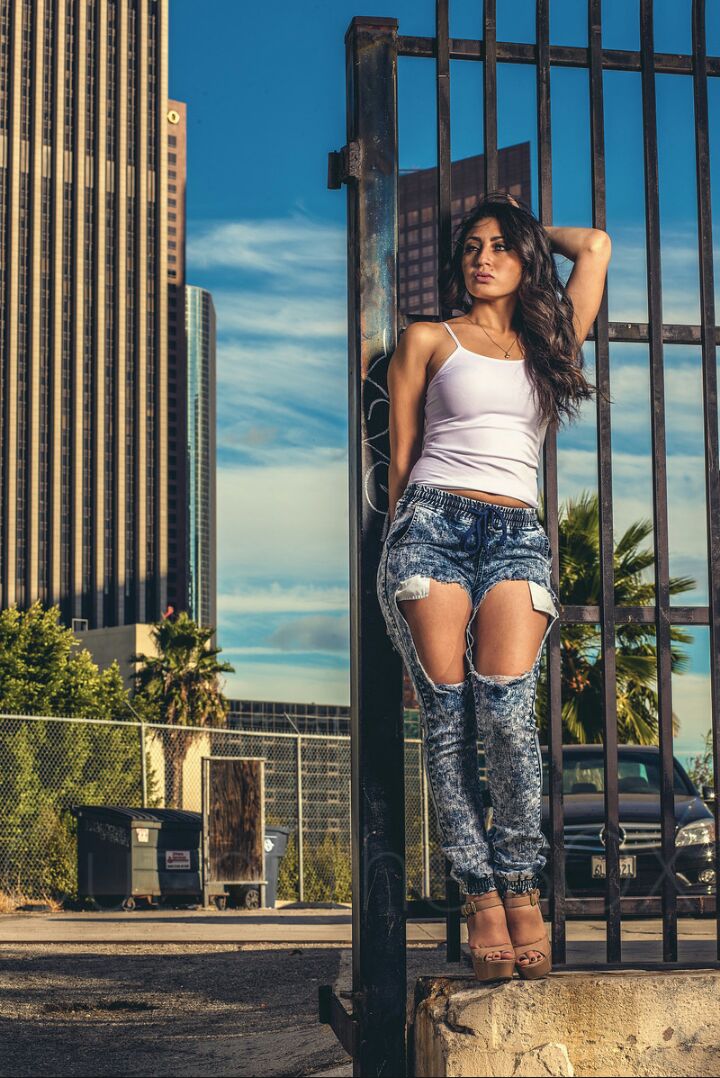 Female model photo shoot of Fanny Jimenez in DOWNTOWN LOS ANGELES
