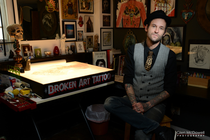 Male model photo shoot of Glen McDowell in Broken Art Tattoo