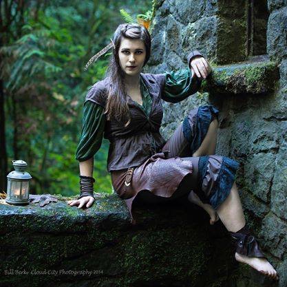 Female model photo shoot of Melian Darkwood in Witches castle, Portland oregon