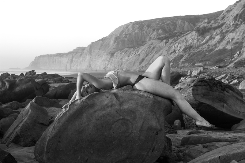 Male and Female model photo shoot of SunnyBennett and Mclayton_1 in Blacks Beach, San Diego