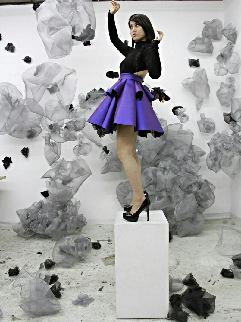 Female model photo shoot of Aria Yang in Art Studio