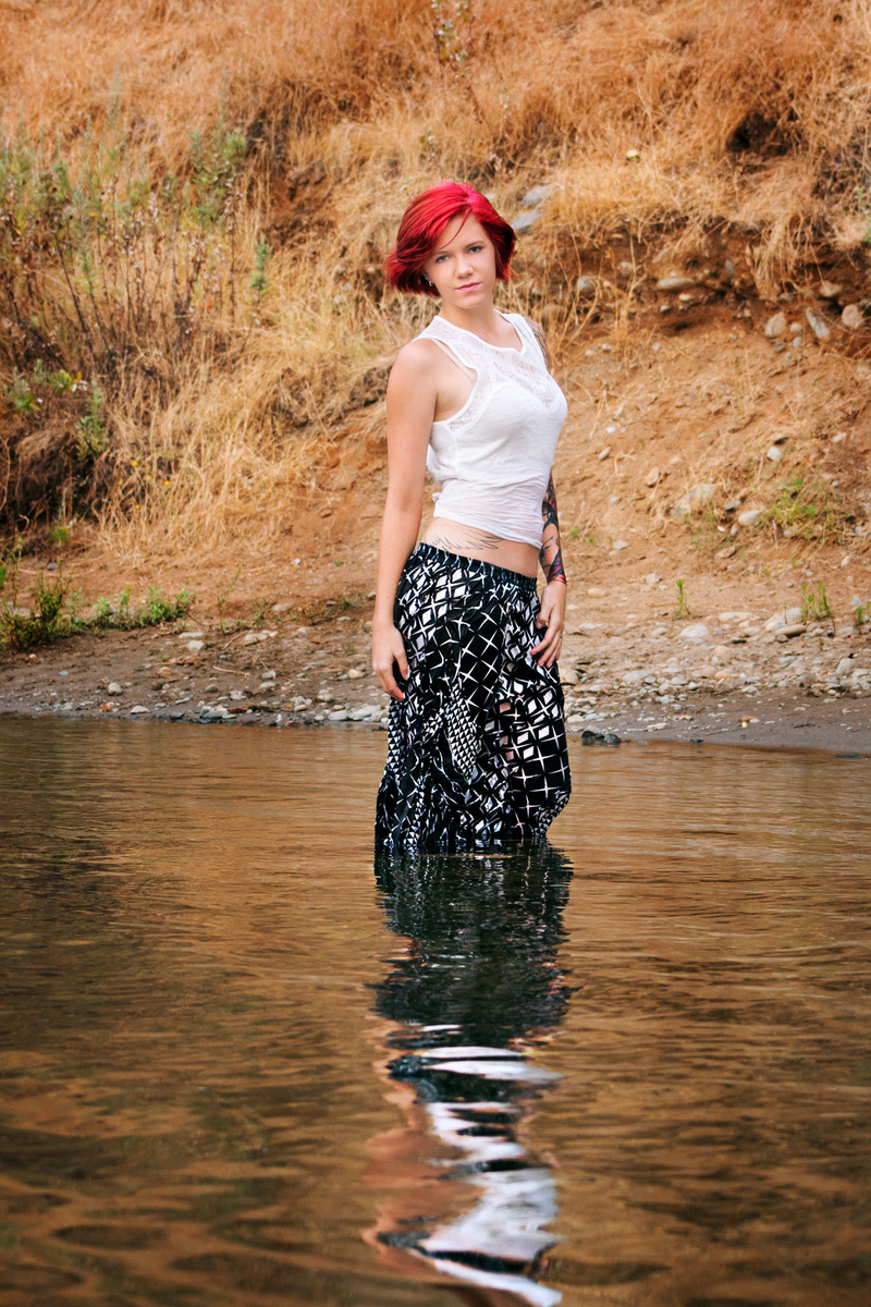 Female model photo shoot of CandyMay by DennyBlah in American River