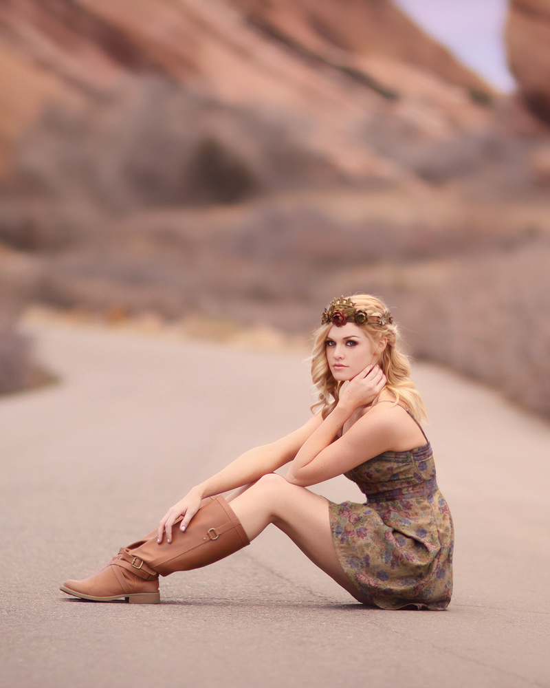 Female model photo shoot of Kina11 in Red Rocks Colorado