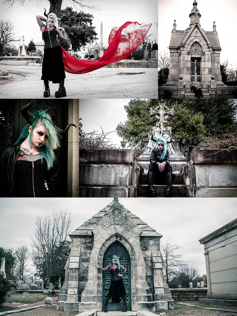 Female model photo shoot of Mysterious Dragon and BamMoney in Oakland Cemetery, Atlanta, Ga