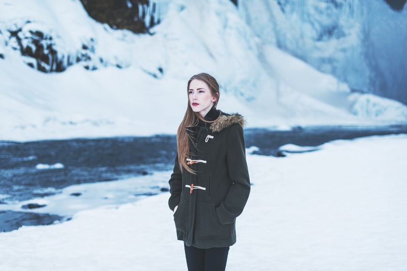 Female model photo shoot of Kimberly Kathleen by Samantha Louise Photography in Skógarfoss, Iceland