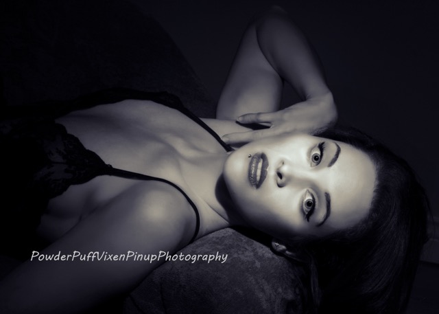 Female model photo shoot of Veronica Jacobs in Powder Puff Studio