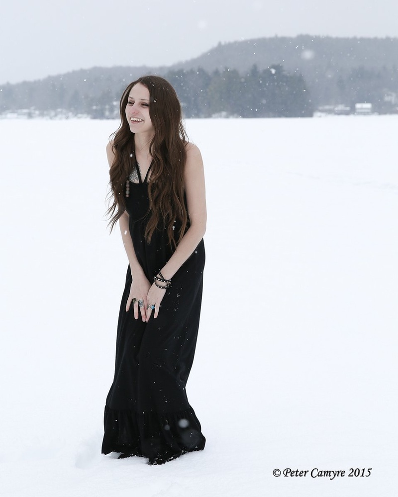 Female model photo shoot of Lilith_kafka by Peter Camyre in Frozen Lake