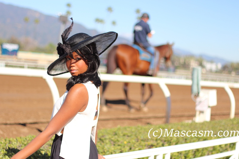Male and Female model photo shoot of MascasM and Ciaratoga by MascasM in Santa Anita Race Track